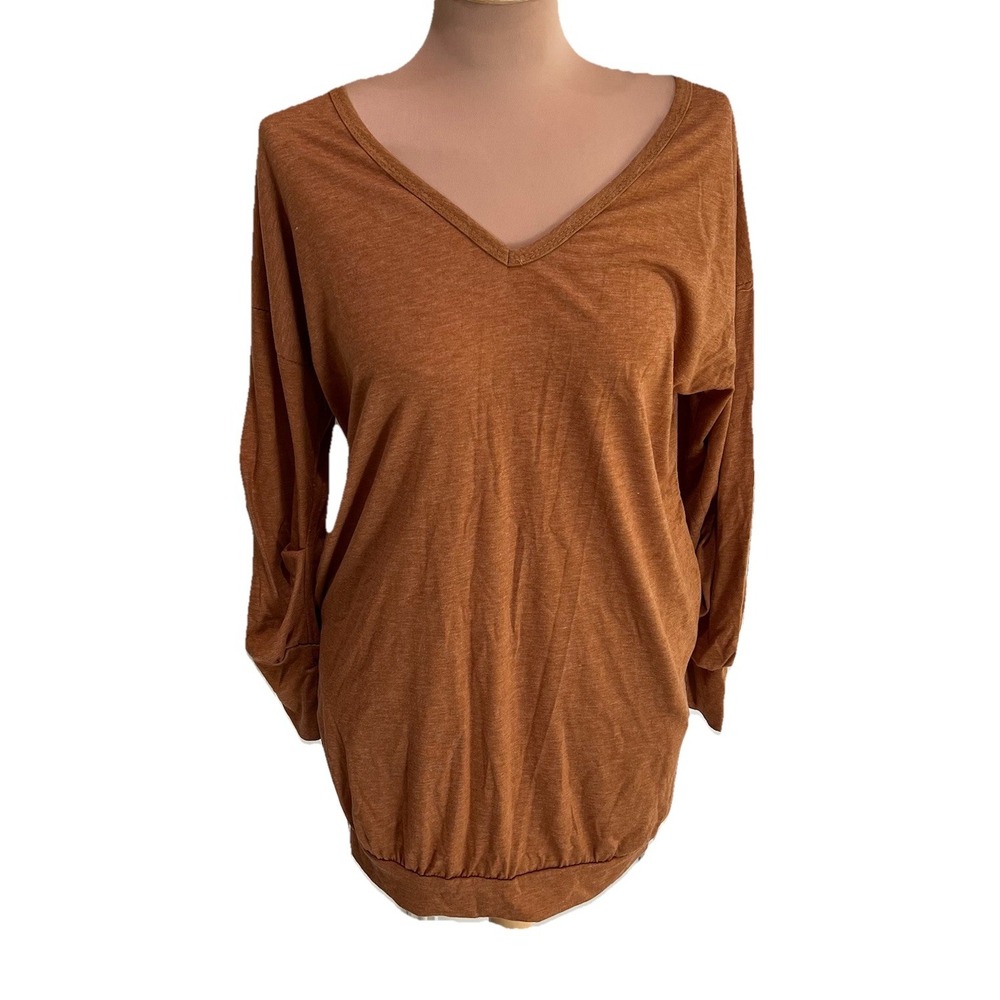 Zanzea Rust Brown Tunic Top‎ Pockets Lagenlook Minimalist Boho Classic